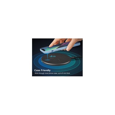 "Conceptronic GORGON 15W Wireless Charging Pad - Fast, Efficient & Sleek Design for All Your Devices"